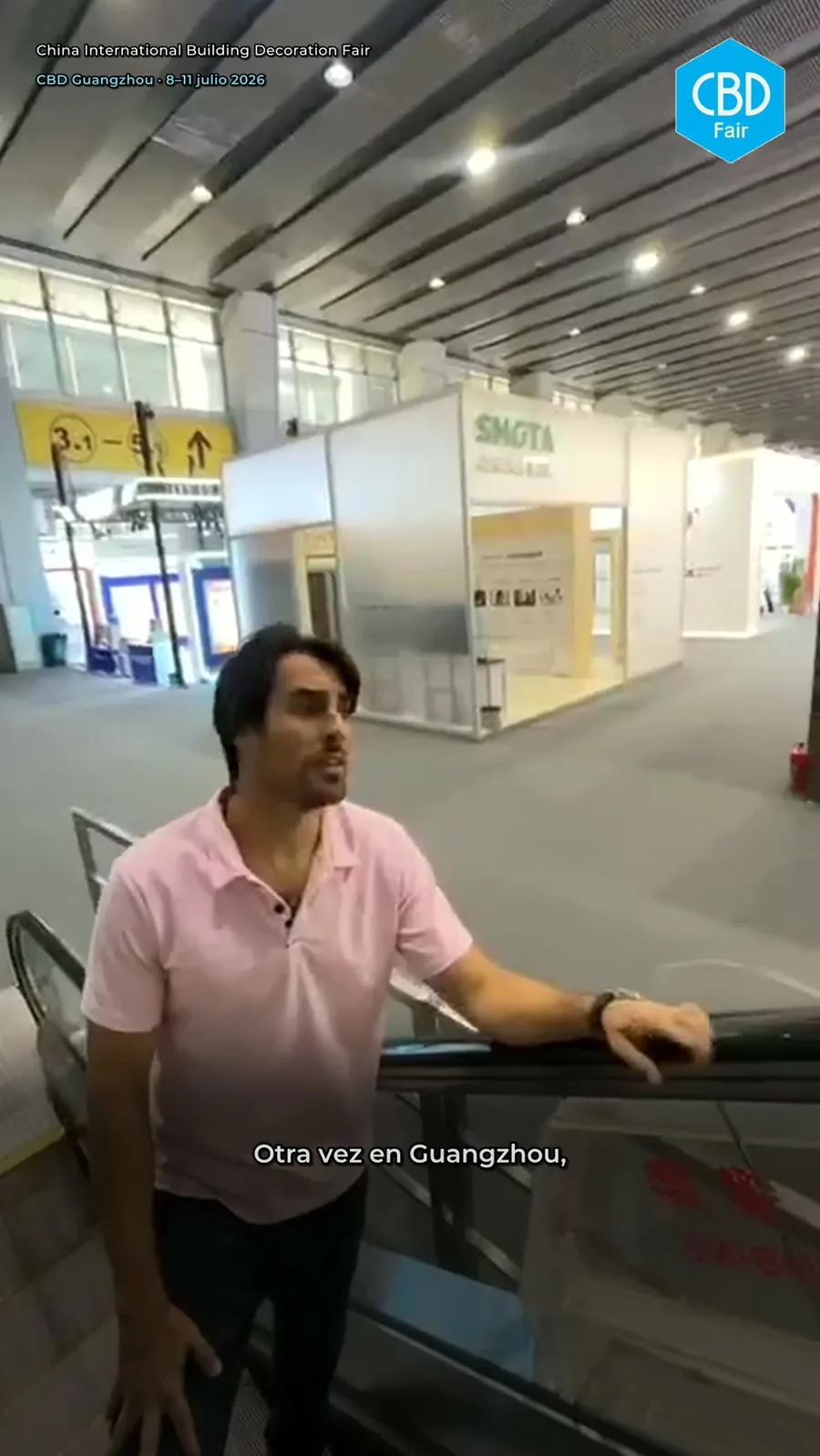 Antonio Galán durante la visita a la feria CBD de Guangzhou, en julio de 2026